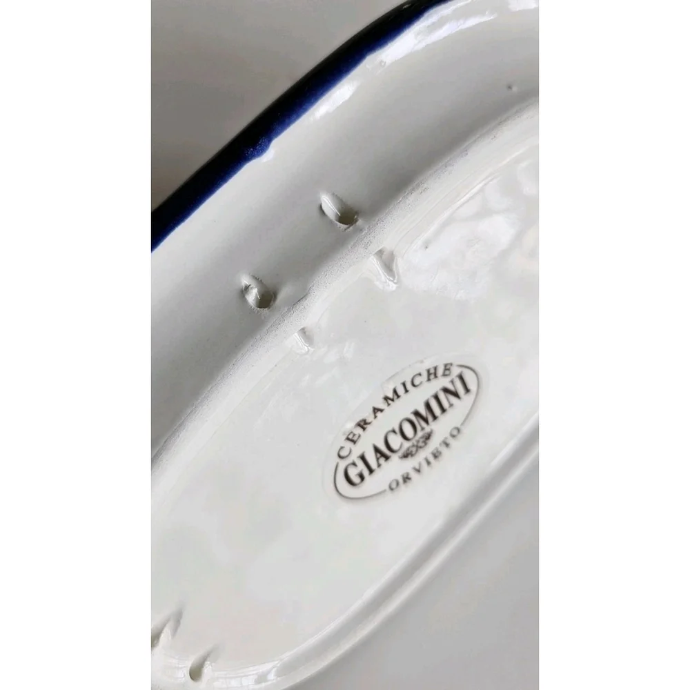 Vintage Giacomini Ceramiche Orvieto Hand Painted Ceramic Serving Dish / Wall Art